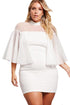 White Plus Size Semi-sheer Dress
